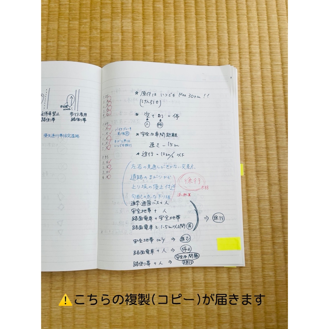 運転免許　一発受験　合格者　ノート複製(コピー)　埼玉県　鴻巣運転免許センター エンタメ/ホビーの本(資格/検定)の商品写真