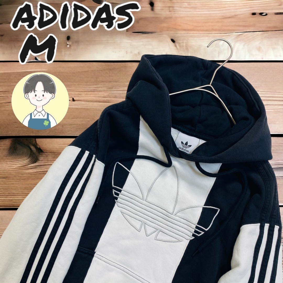 アディダス　ビッグトレフォイルパーカー　M　レディース　adidas　ロゴ