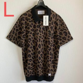 ワコマリア(WACKO MARIA)のL【WACKOMARIA】LEOPARD KNIT POLO／新品タグ付／送料込(ポロシャツ)