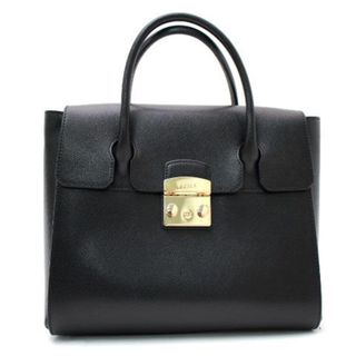 フルラ(Furla)のフルラ FURLA ハンドバッグ ショルダーバッグ メトロポリス 黒 中古  美(ハンドバッグ)