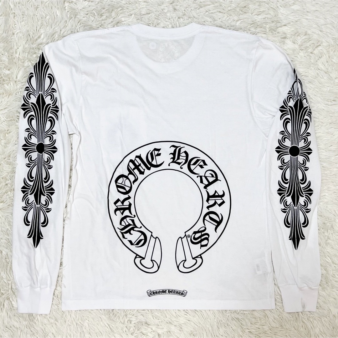 新品 希少】クロムハーツ ロンT 白 M フローラル ホースシュー 長袖