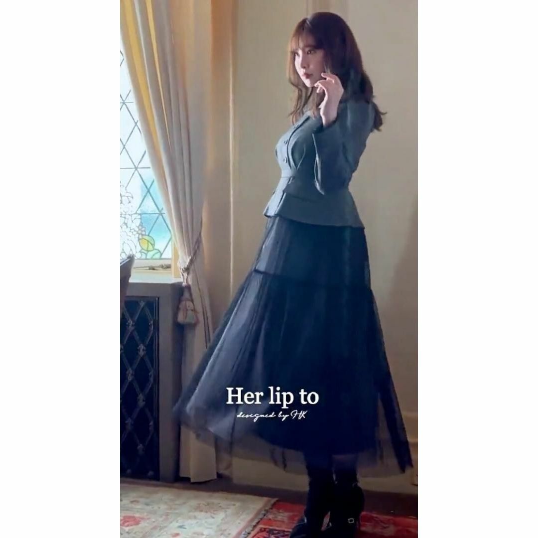 herlipto Baccarat Tule Long Dress Sサイズ - ロングワンピース