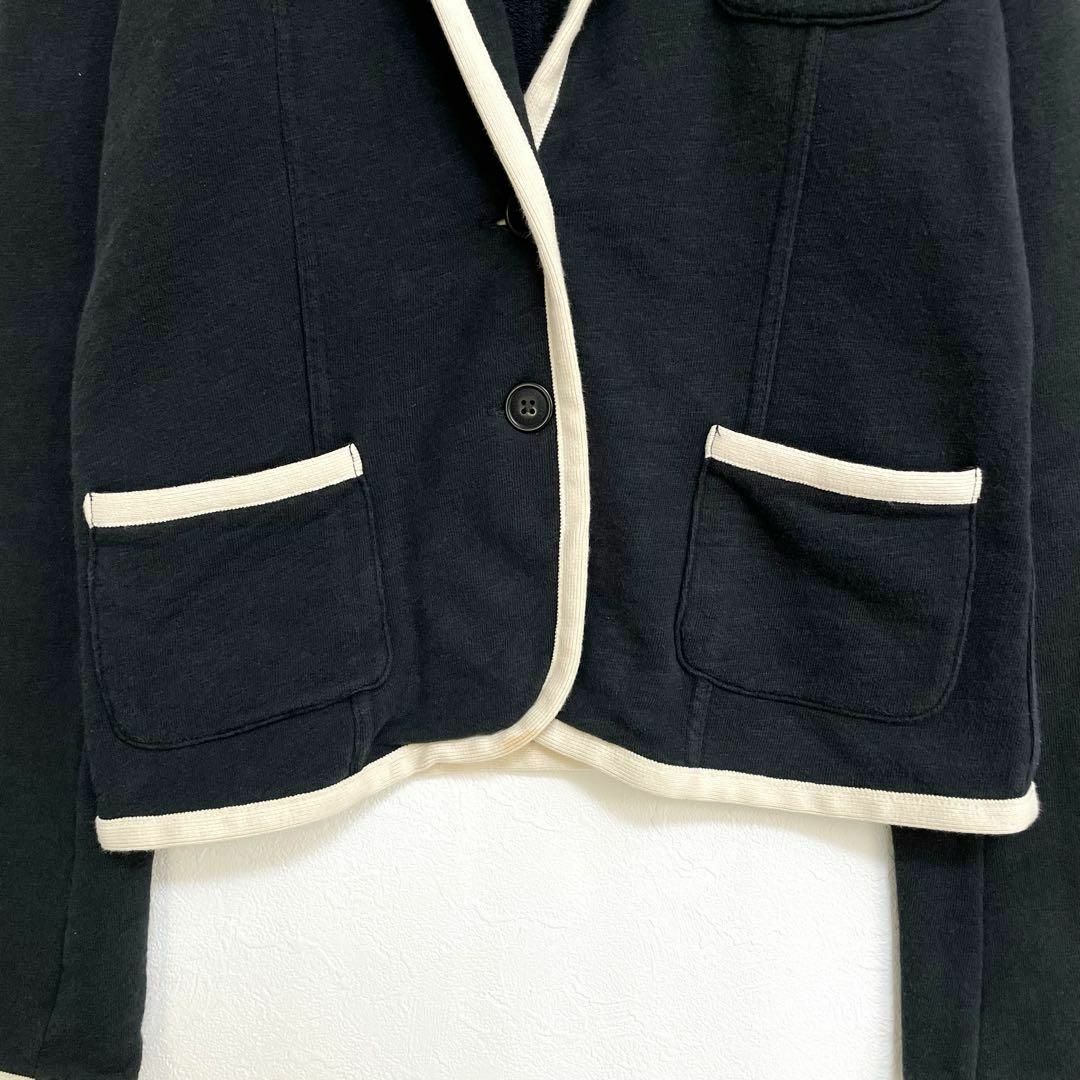 ラルフローレン スウェット生地 ワッペン刺繍 テーラードジャケット ブラック S ラルフローレン スウェット生地 ワッペン刺繍 テーラードジャケット ブラック S
