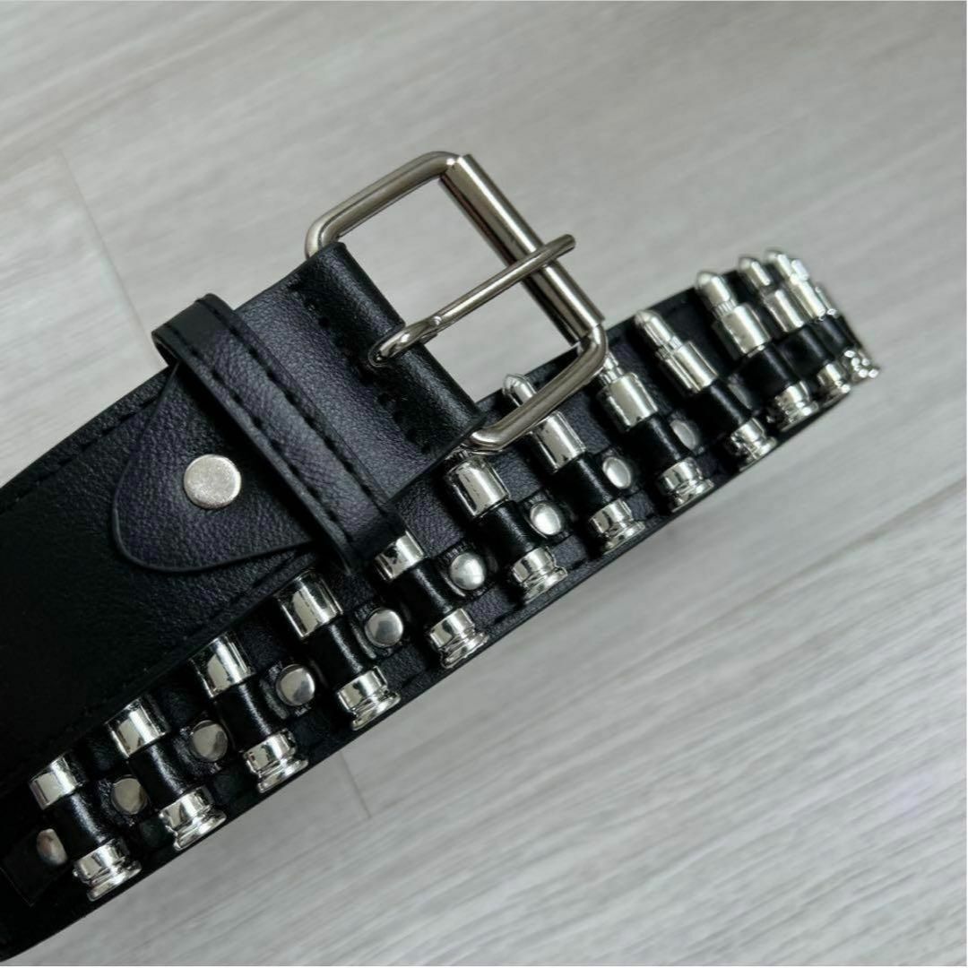 べルト バレットベルト 銃弾 レザー ブラック パンク ロック V系 バレット レディースのファッション小物(ベルト)の商品写真