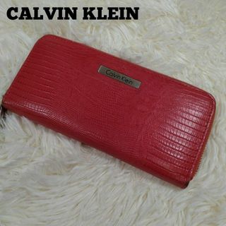 カルバンクライン(Calvin Klein)のCALVIN KLEIN レザー 長財布 レッド(財布)