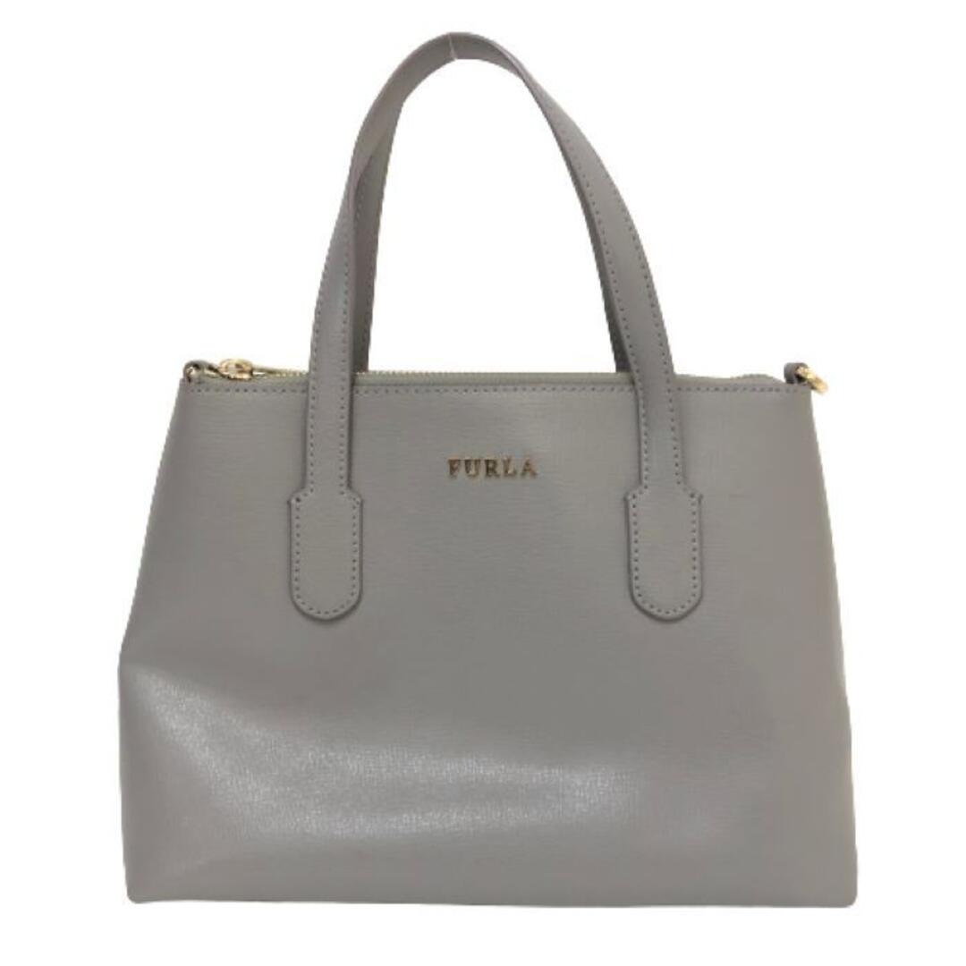 ファスナー外側フルラ FURLA 2way ショルダーバッグ ハンドバッグ  グレー【