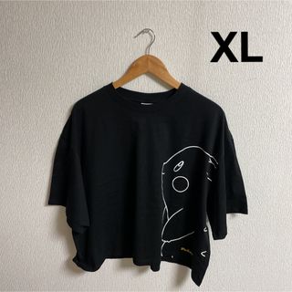 ジーユー(GU)のGU×ポケモン レディース クロップドT(5分袖) ピカチュウ XLサイズ (Tシャツ(半袖/袖なし))