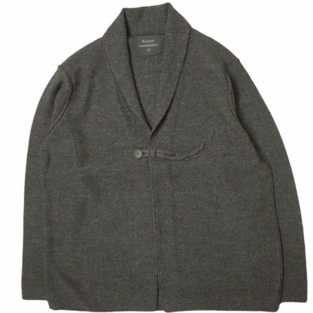 Nahyat ナヤット 日本製 7G MERINO WOOL KNIT CARDIGAN - AVELIA PARTNERSHIP MODEL メリノウールニットカーディガン n-062-116 Free CHARCOAL BROWN アルパカ トップス【新古品】【Nahyat】約465cm着丈