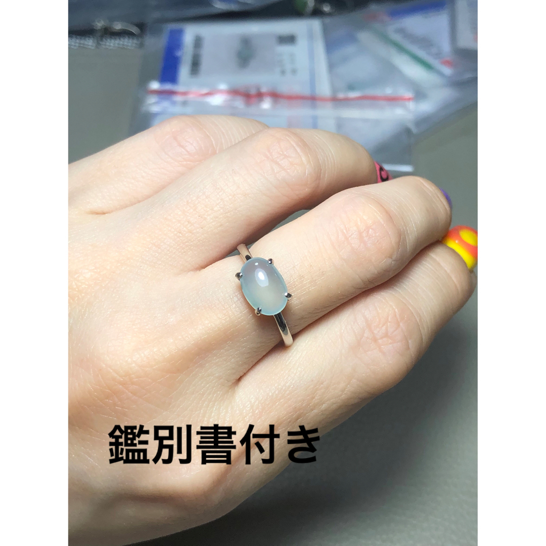 ミャンマー産天然本翡翠　氷種　シルバー925新品送料無料 レディースのアクセサリー(リング(指輪))の商品写真