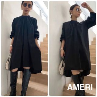 アメリヴィンテージ(Ameri VINTAGE)のAMERI GATHER TUNIC BLOUSE アメリ　ギャザー　チュニック(ミニワンピース)