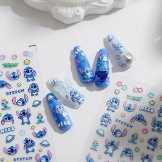 ネイルシール ネイルステッカー ぷっくり 3Dネイル スティッチ♡A