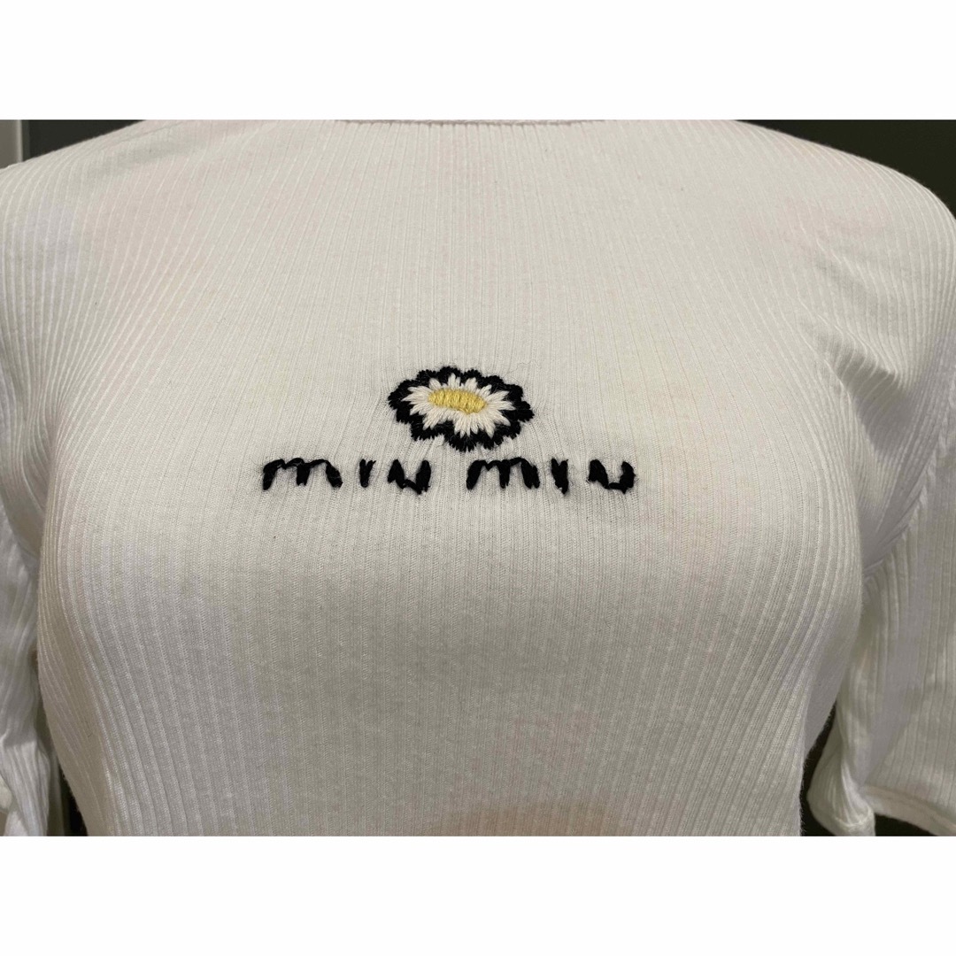 【新品未使用タグ付き】miumiu リブ編み　デイジーTシャツ