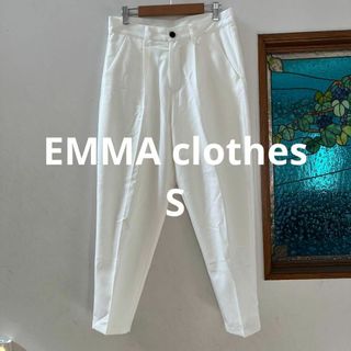 エマクローズ(EMMA CLOTHES)の★ Emma clothes センタープレスパンツ　白　S(スラックス)