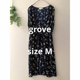 グローブ(grove)のgrove 花柄ロングジレ ロングベスト 透け感 ポリエステル ワールド(ベスト/ジレ)