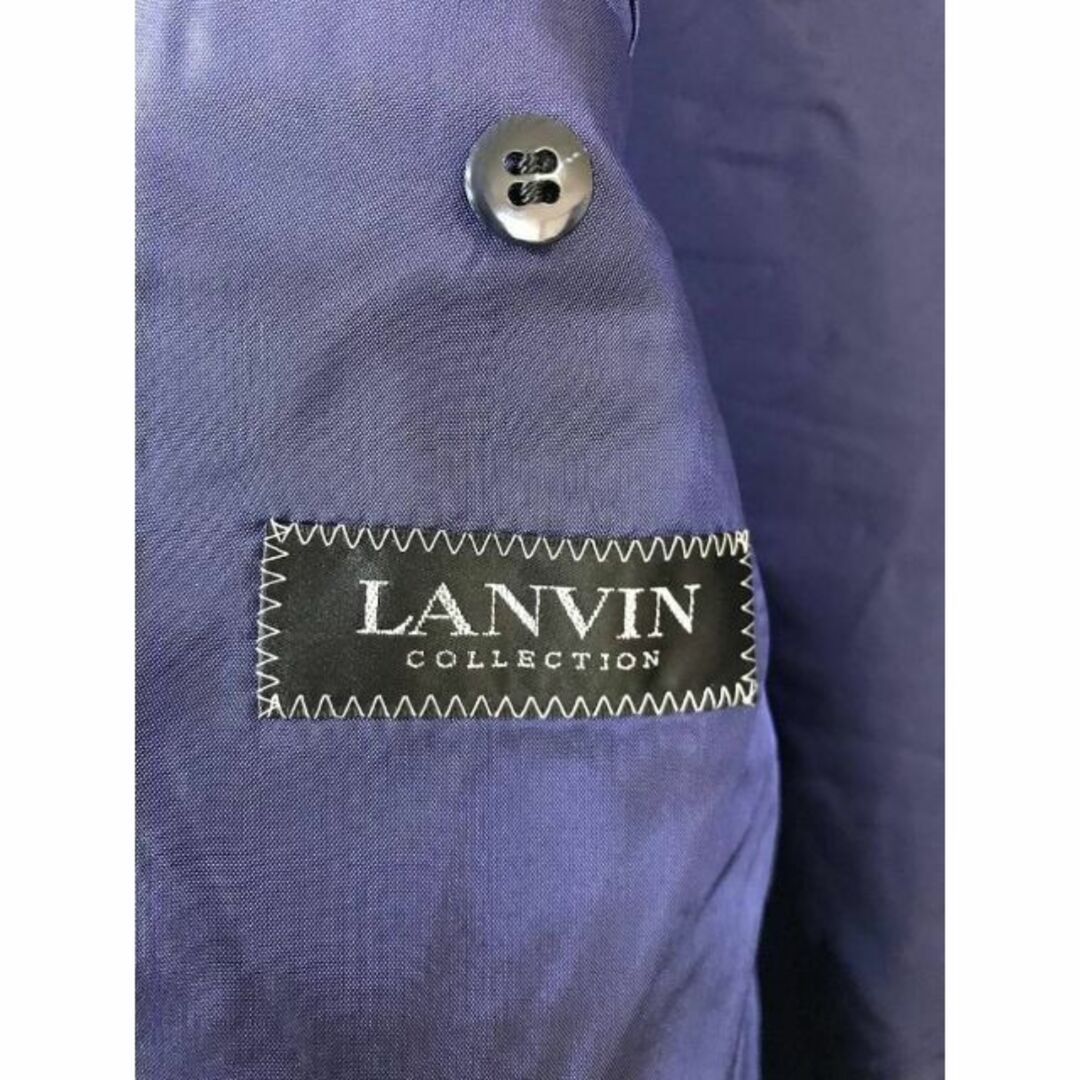 LANVIN ランバン テーラード シルクジャケット 黒×青