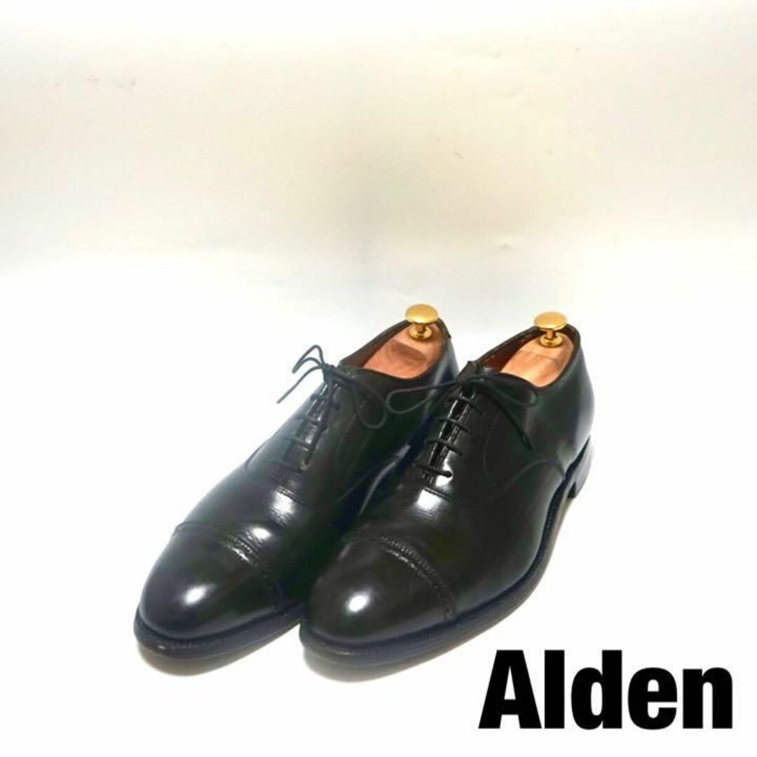 サイズALDEN us10 黒　パンチドキャップトゥ