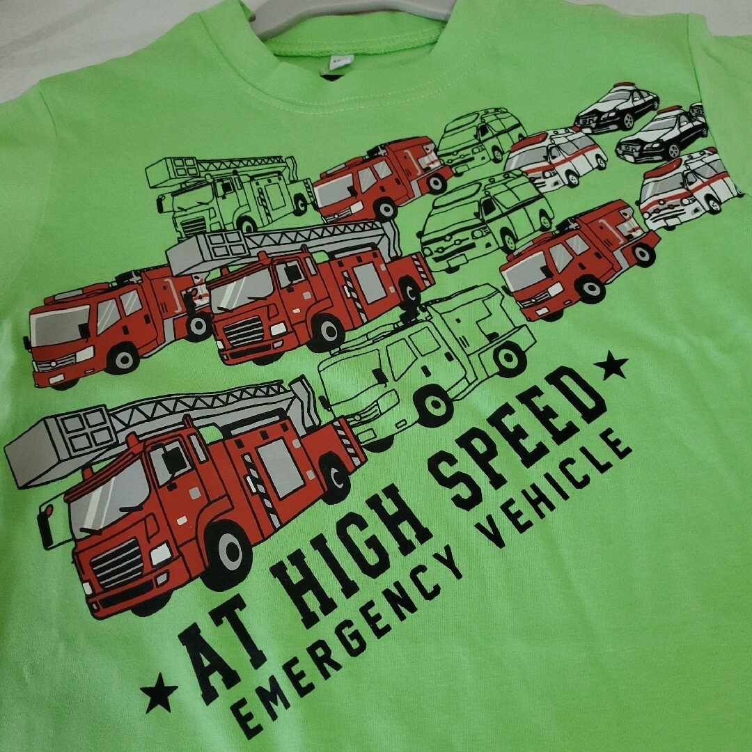 新品! 100cm はたらくくるま ロングTシャツ 634504 グリーンの通販 by