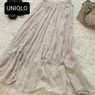 ユニクロ(UNIQLO)のUNIQLO【S】ロングスカート　チュールスカート　プリーツ(ロングスカート)