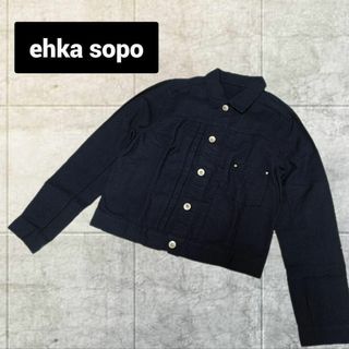 エヘカソポ(ehka sopo)のehka sopo【M】ジャケット　ネイビー　ボックス　a91(Gジャン/デニムジャケット)