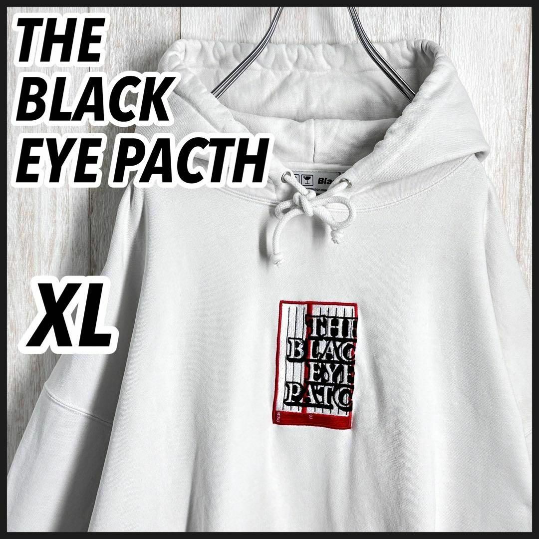 【希少XL】ブラックアイパッチ　センター刺繍 ボックスロゴ パーカー 人気モデル