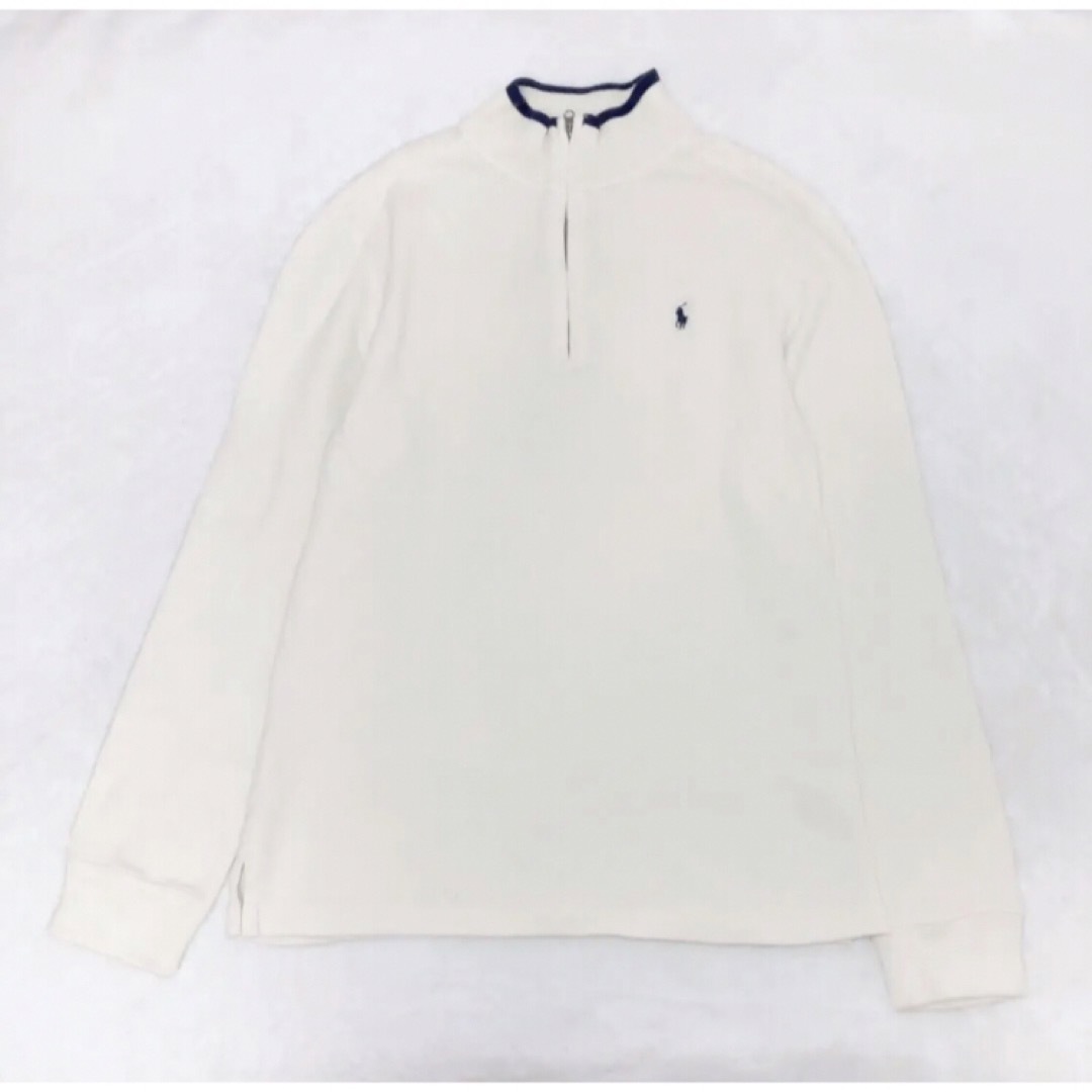 POLO RALPH LAUREN(ポロラルフローレン)のRALPH LAUREN ラルフローレン　ハーフジップ　カットソー　ホワイト メンズのトップス(スウェット)の商品写真