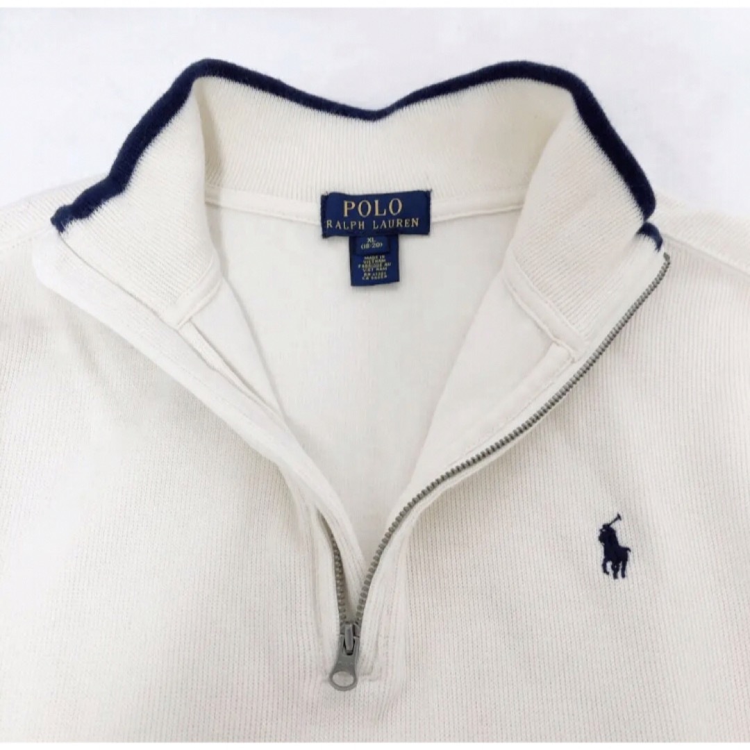 POLO RALPH LAUREN(ポロラルフローレン)のRALPH LAUREN ラルフローレン　ハーフジップ　カットソー　ホワイト メンズのトップス(スウェット)の商品写真