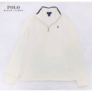 ポロラルフローレン(POLO RALPH LAUREN)のRALPH LAUREN ラルフローレン　ハーフジップ　カットソー　ホワイト(スウェット)