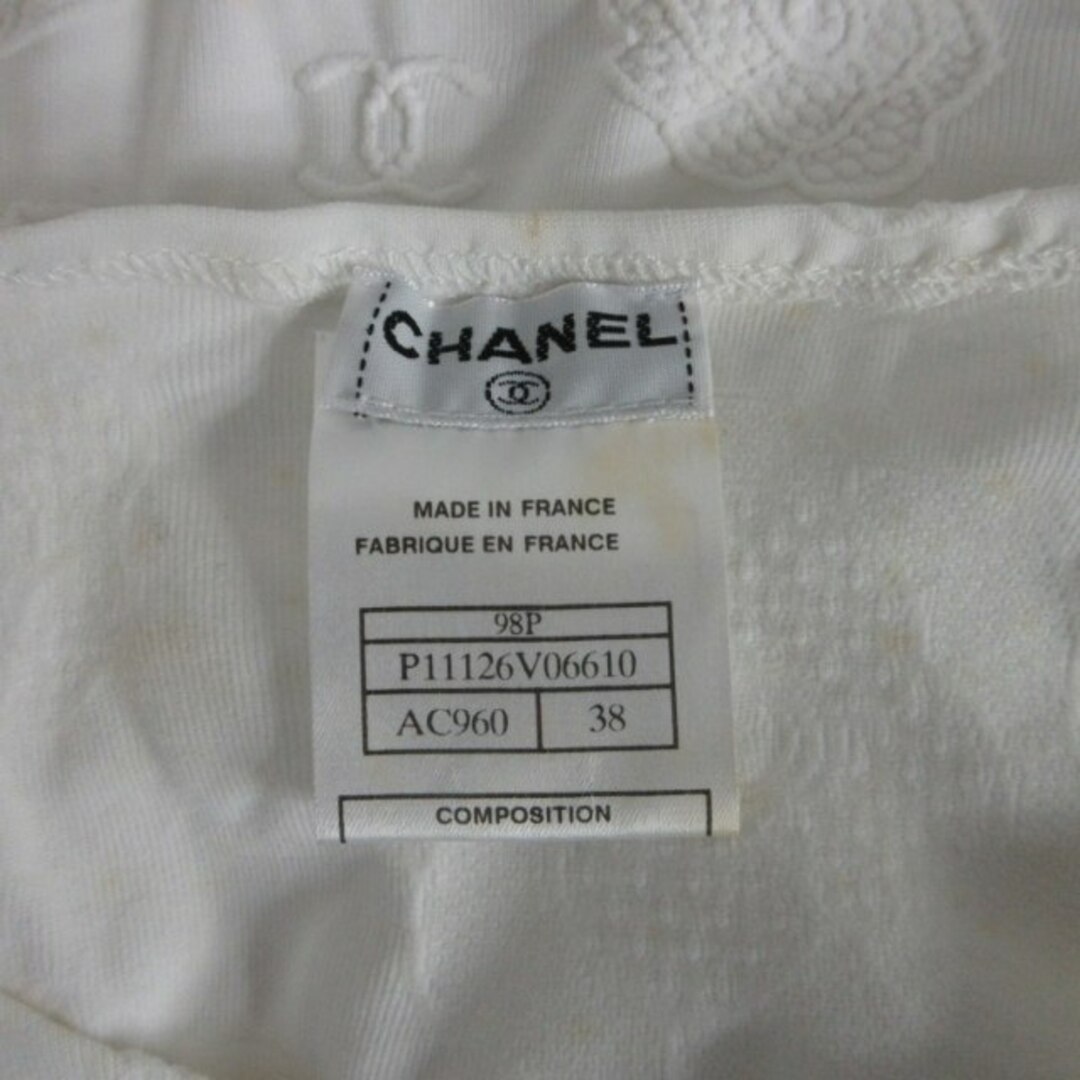 CHANEL(シャネル)のシャネル 98P ヴィンテージ カメリア カットソー ココマーク 38 S〜M レディースのトップス(カットソー(半袖/袖なし))の商品写真