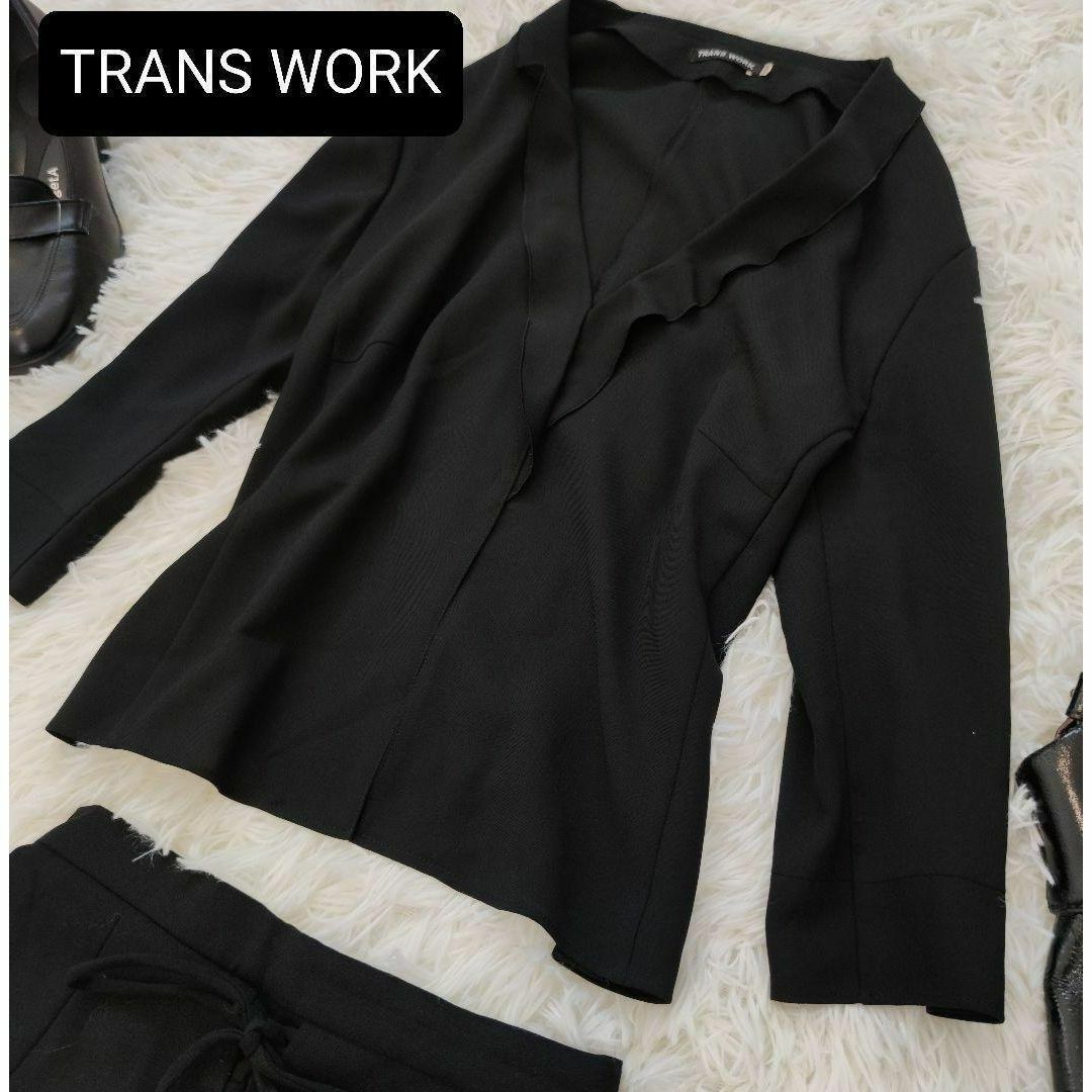 TRANS WORK(トランスワーク)のTRANS WORK【15arb】黒　羽織　アウター　長袖　a307 レディースのジャケット/アウター(ノーカラージャケット)の商品写真