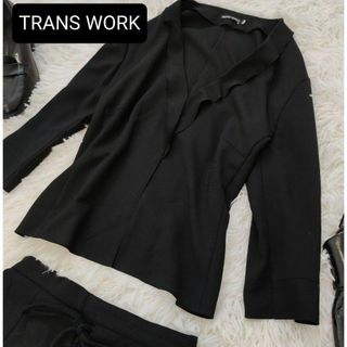 トランスワーク(TRANS WORK)のTRANS WORK【15arb】黒　羽織　アウター　長袖　a307(ノーカラージャケット)