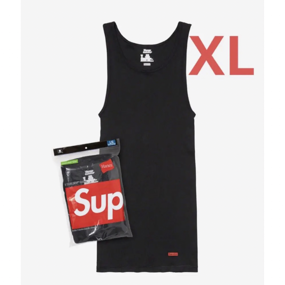 Supreme Hanes Tank Tops (3 Pack) 黒色 XL