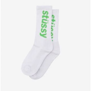 ステューシー(STUSSY)のStussy Helvetica Crew Socks White Kelly(ソックス)