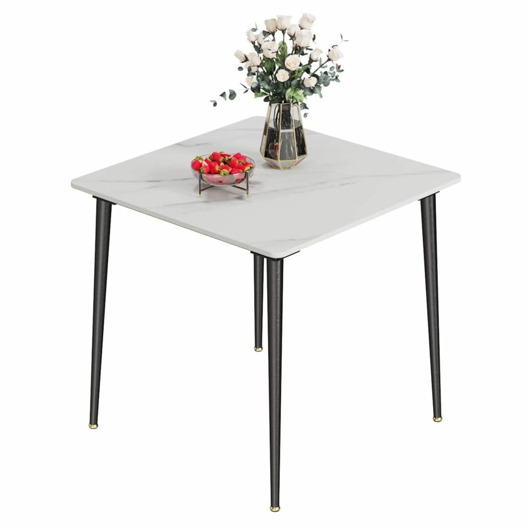 UNHO ダイニングテーブル 食卓 テーブル 2人用 石材×スチール 単品 幅8
