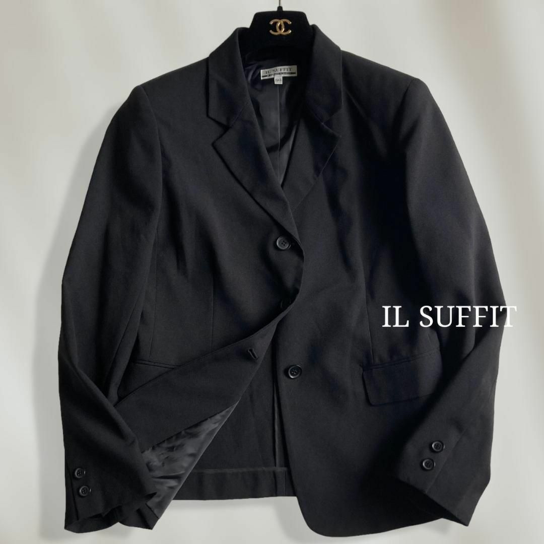 【極美品♡】　イルサフィ　上質テーラードジャケット　フォーマルジャケット　黒 レディースのジャケット/アウター(テーラードジャケット)の商品写真