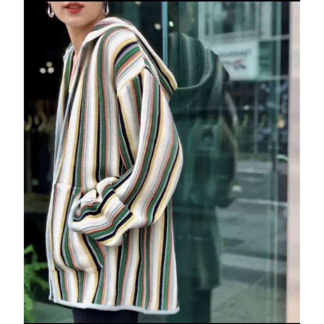 6 (ROKU)(ロク)の＜6(ROKU)＞COTTON MULTI STRIPE HOODIE/フーディ レディースのトップス(パーカー)の商品写真