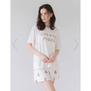 ジェラートピケ(gelato pique)のジェラートピケ  ロゴTシャツベア柄ショートパンツセット(ルームウェア)