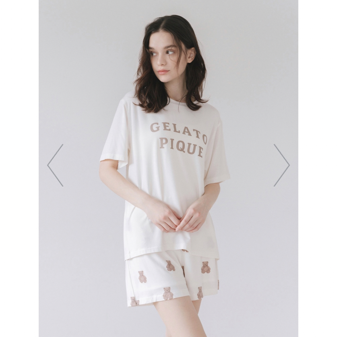 ジェラートピケ  ロゴTシャツベア柄ショートパンツセット