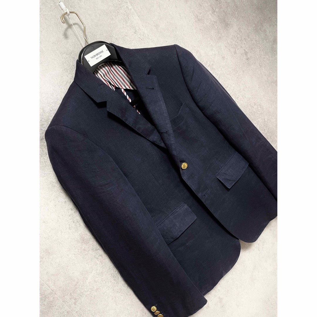 THOM BROWNE - 【THOM BROWNE】定価約80%OFF ネイビーブレザー 金 