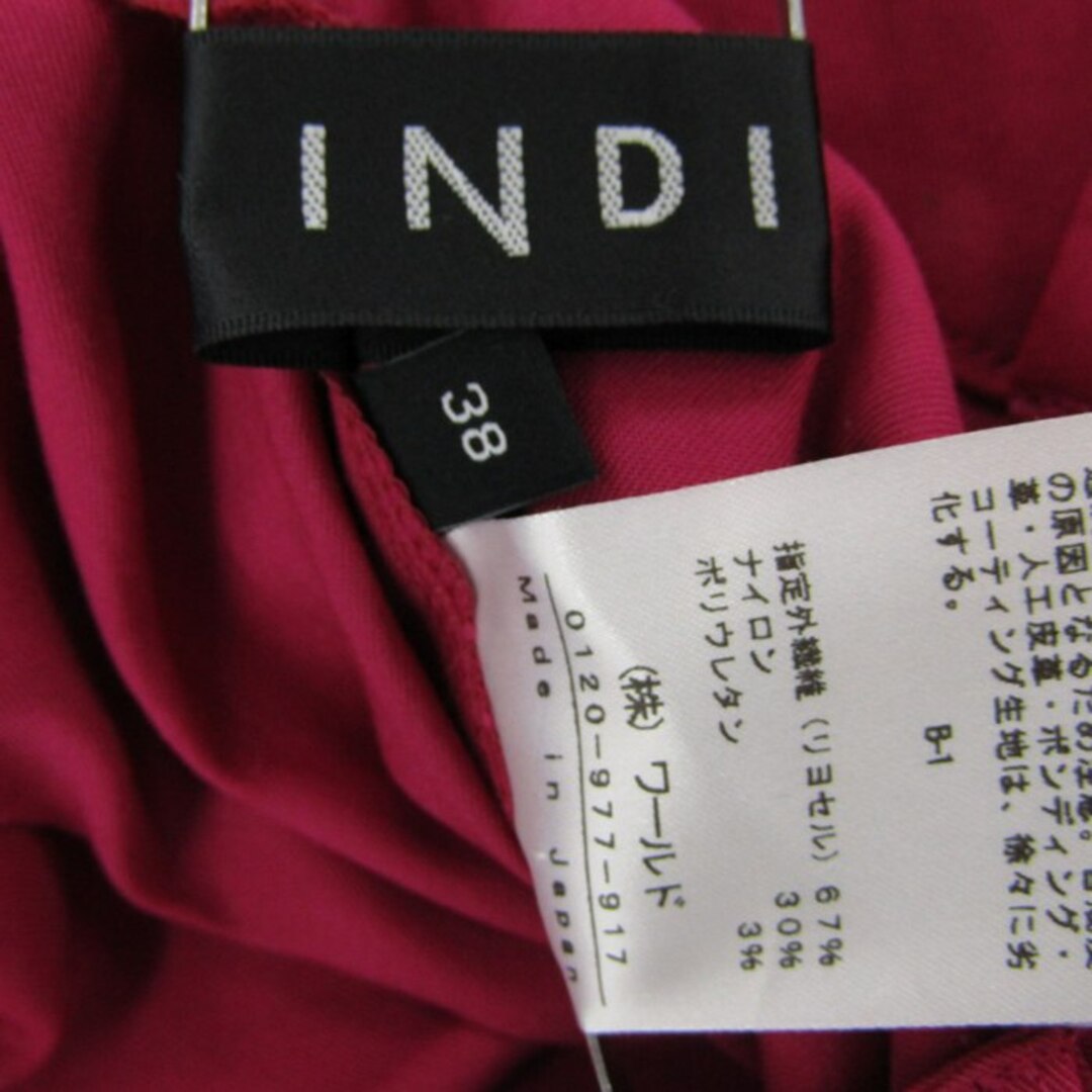 INDIVI(インディヴィ)のインディヴィ ワイドパンツ カラーパンツ リボン ベルト付き ストレッチ ボトムス レディース 38サイズ ピンク INDIVI レディースのパンツ(その他)の商品写真