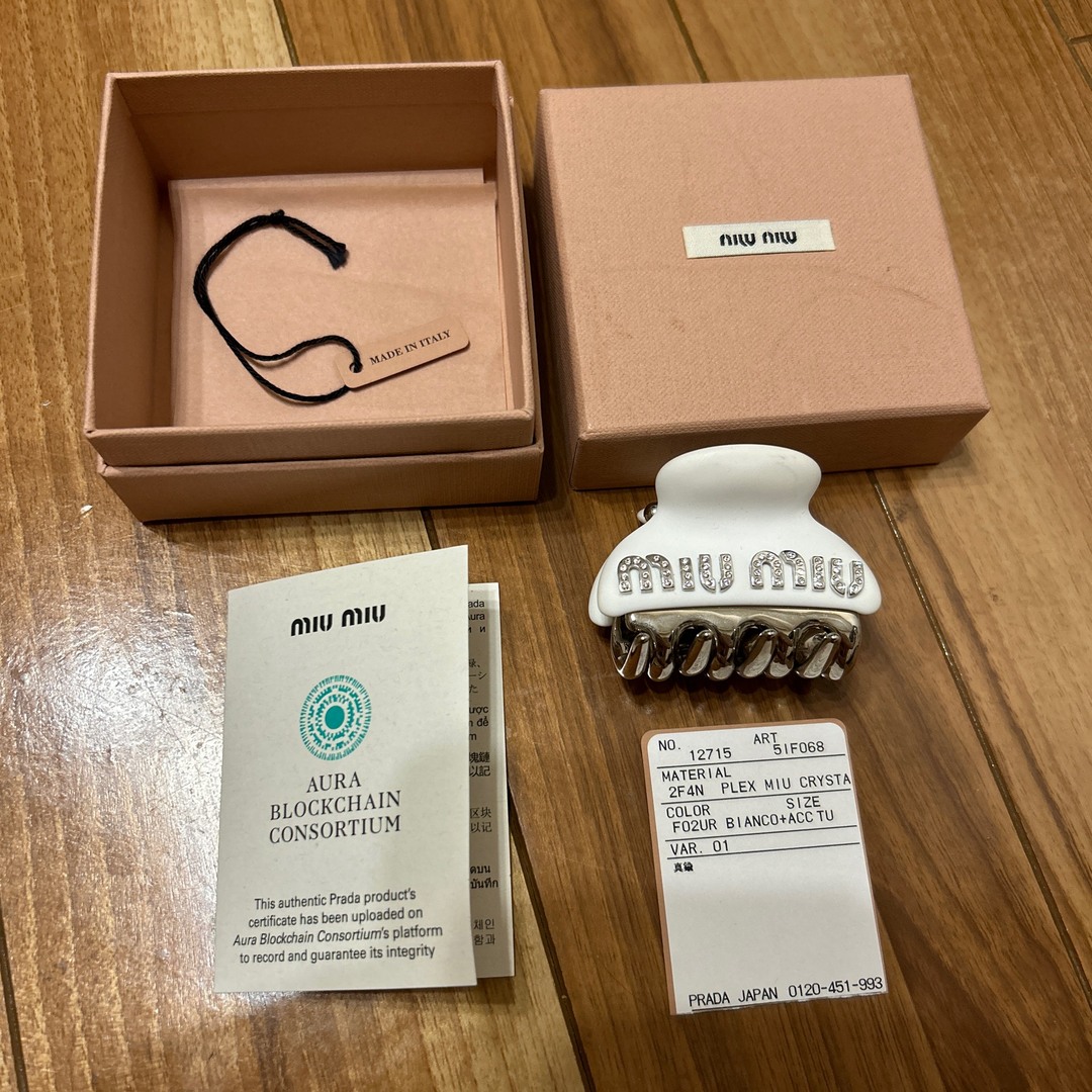 ミュウミュウ MIUMIU プレックスｘメタル ヘアクリップ 5IF068