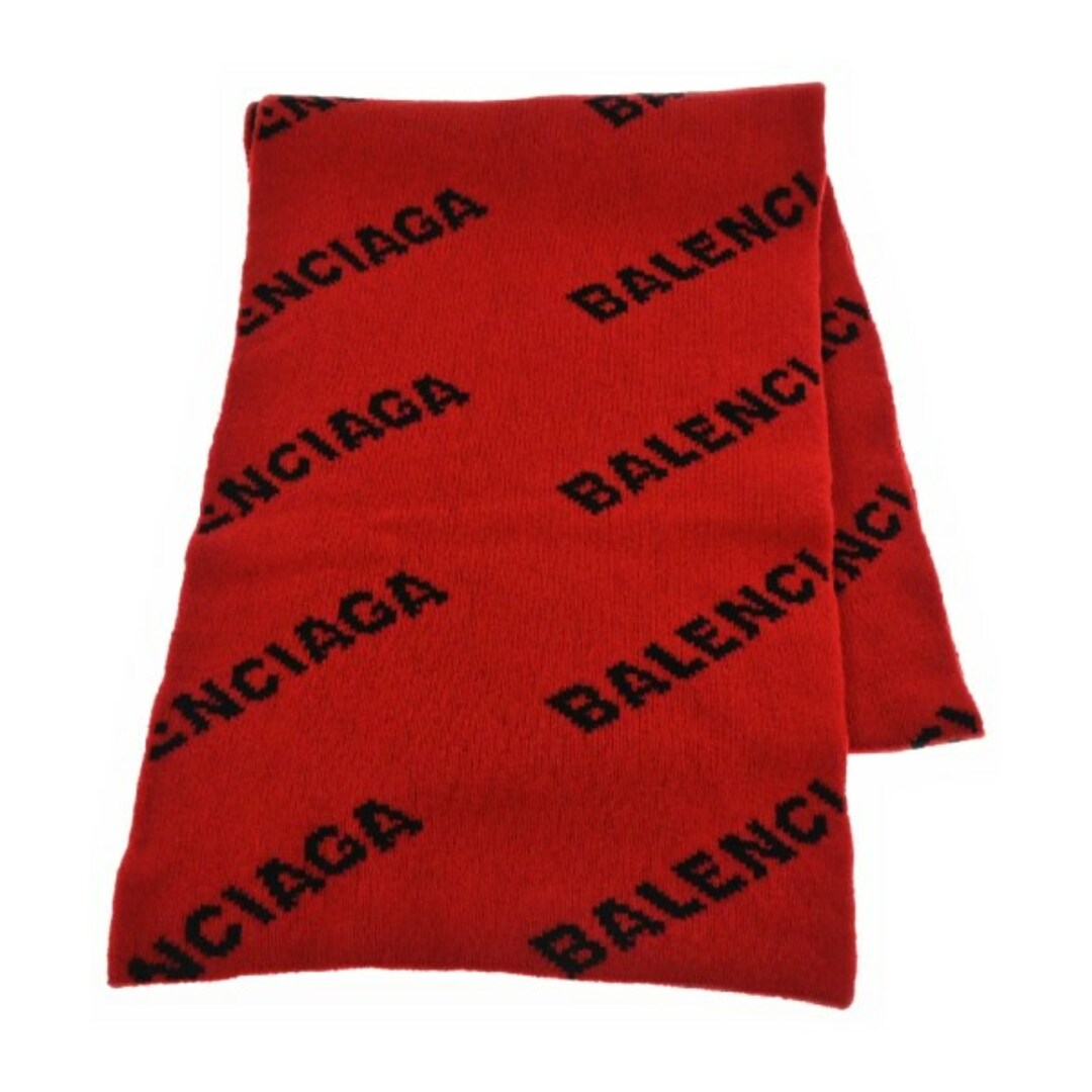 BALENCIAGA バレンシアガ マフラー - 赤x黒(総柄)