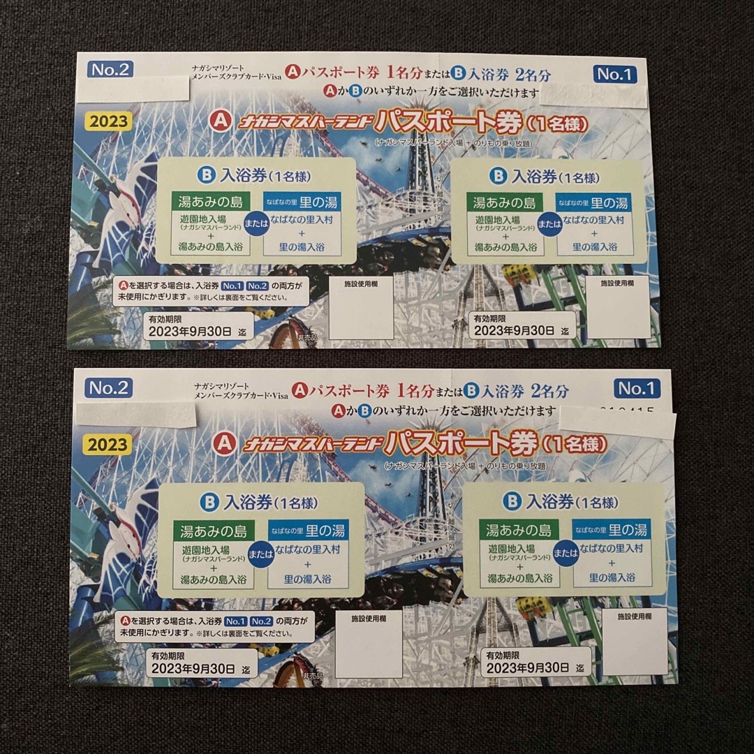 ナガシマスパーランドパスポート1日券 2枚の通販 by aoaoi's shop|ラクマ