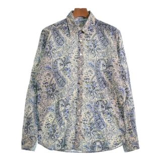 エトロ(ETRO)のETRO エトロ カジュアルシャツ L ベージュx紺x水色等(総柄) 【古着】【中古】(シャツ)