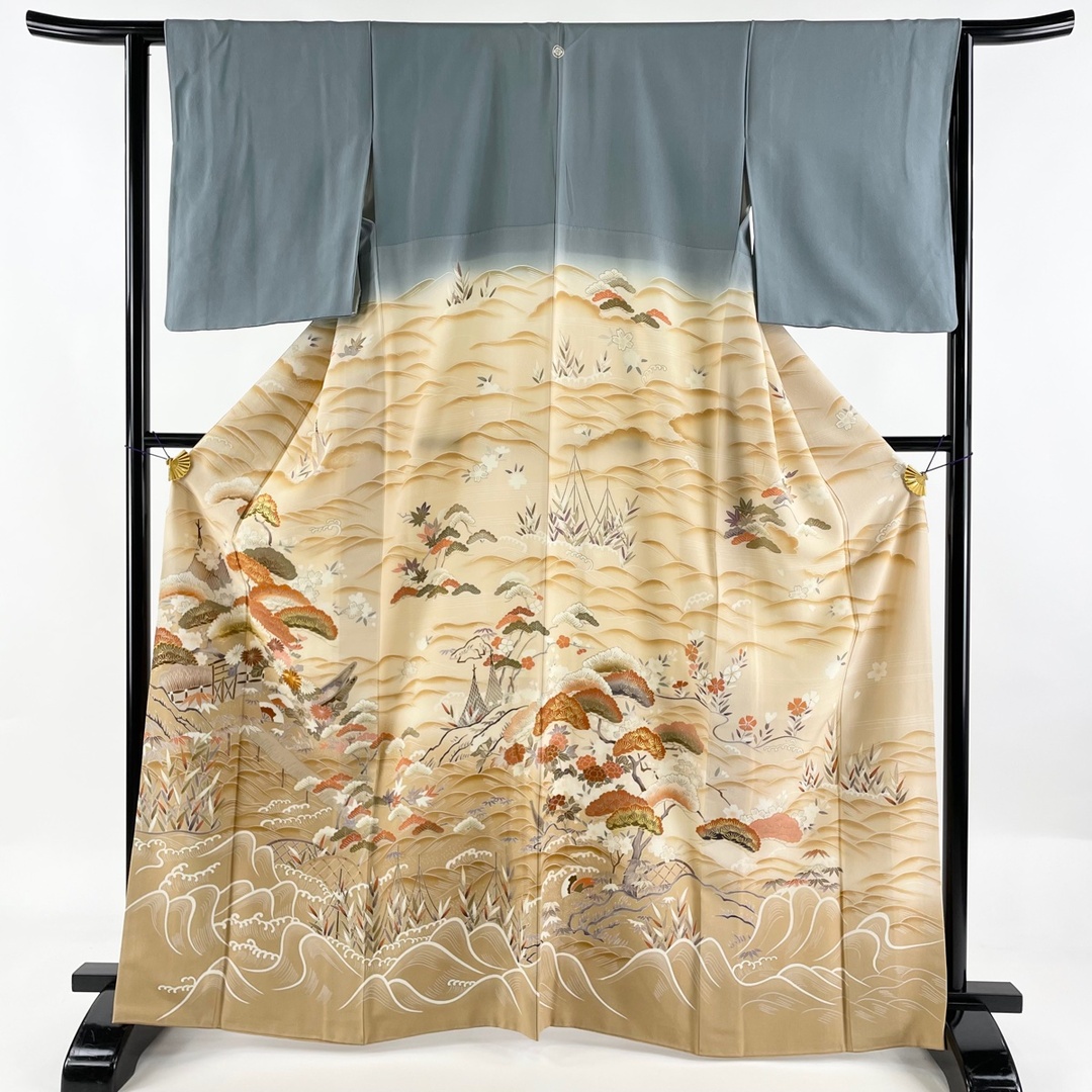 色留袖 身丈167.5cm 裄丈61.5cm 正絹 美品 名品 - 着物