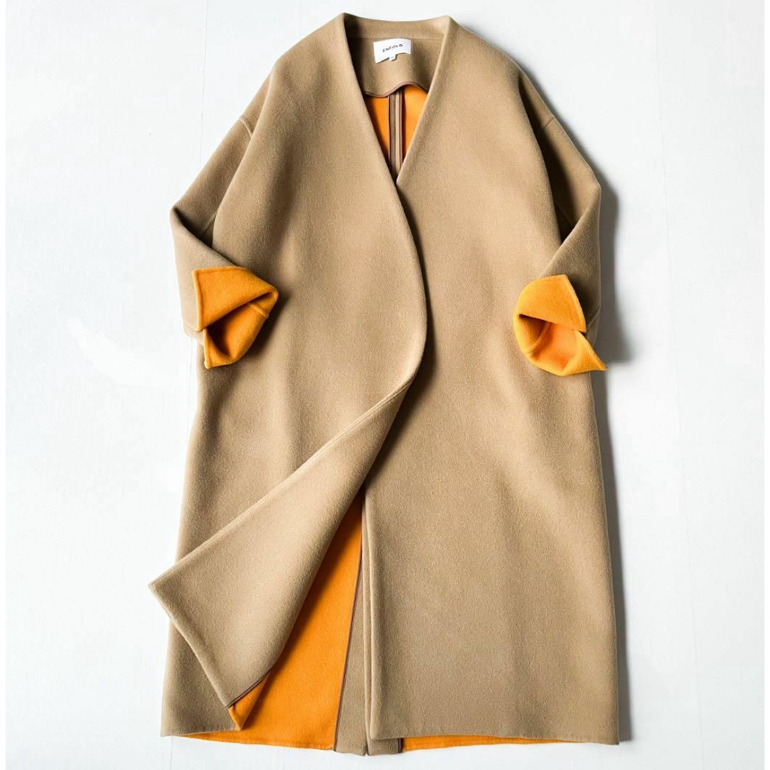 新品美品 enfold エンフォルド ソフトリバー Classyノーカラーコート 新品美品 enfold エンフォルド ソフトリバー Classyノーカラーコート