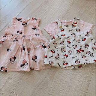 エイチアンドエム(H&M)の❣️まとめ売り❣️ H&M ミニー ディズニー ワンピース 2点セット 4-6M(ワンピース)