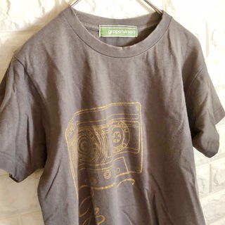 grapefulroots カセットテープ柄　Tシャツ グレー、ゴールド(Tシャツ(半袖/袖なし))