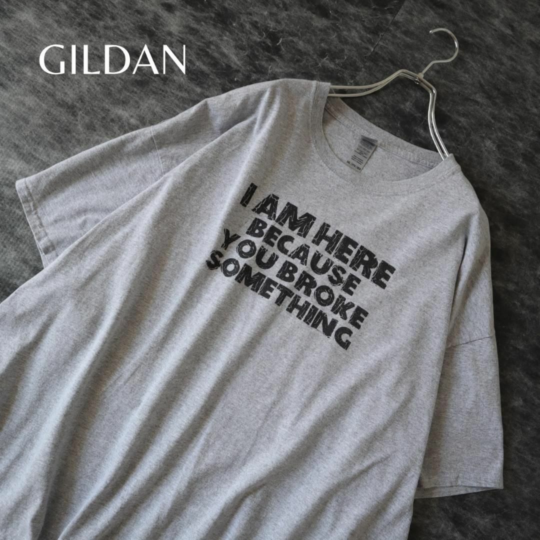 GILDAN(ギルタン)の【GILDAN】英文 ミーム プリント オーバーサイズ Tシャツ グレー 3XL メンズのトップス(Tシャツ/カットソー(半袖/袖なし))の商品写真