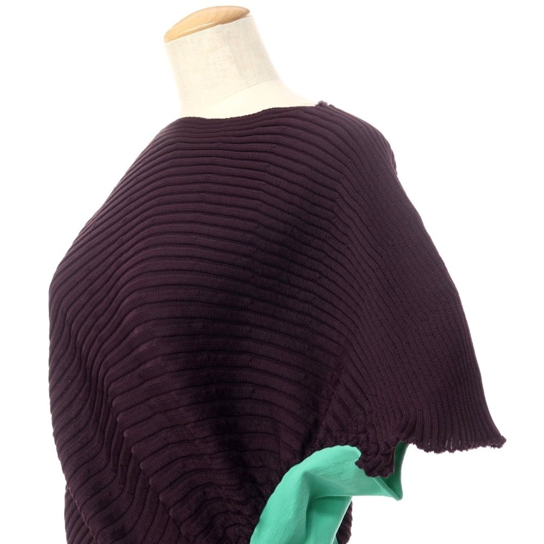 イッセイミヤケ ISSEY MIYAKE 2023年春夏 ニット アシンメトリーワンピース ブラック【サイズ表記なし】【レディース】