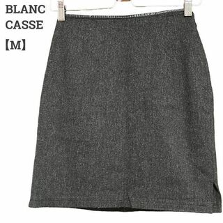 BLANC CASSE レディース【M】ひざ丈スカート♡ウールレーヨン混 グレー(ひざ丈スカート)